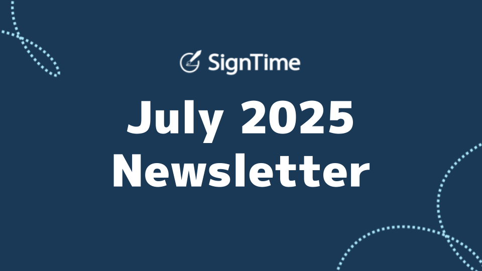 SignTime July 2025 newsletter:Big Updates from SignTime Salesforce Integration + Action Center Now Liveのイメージ画像