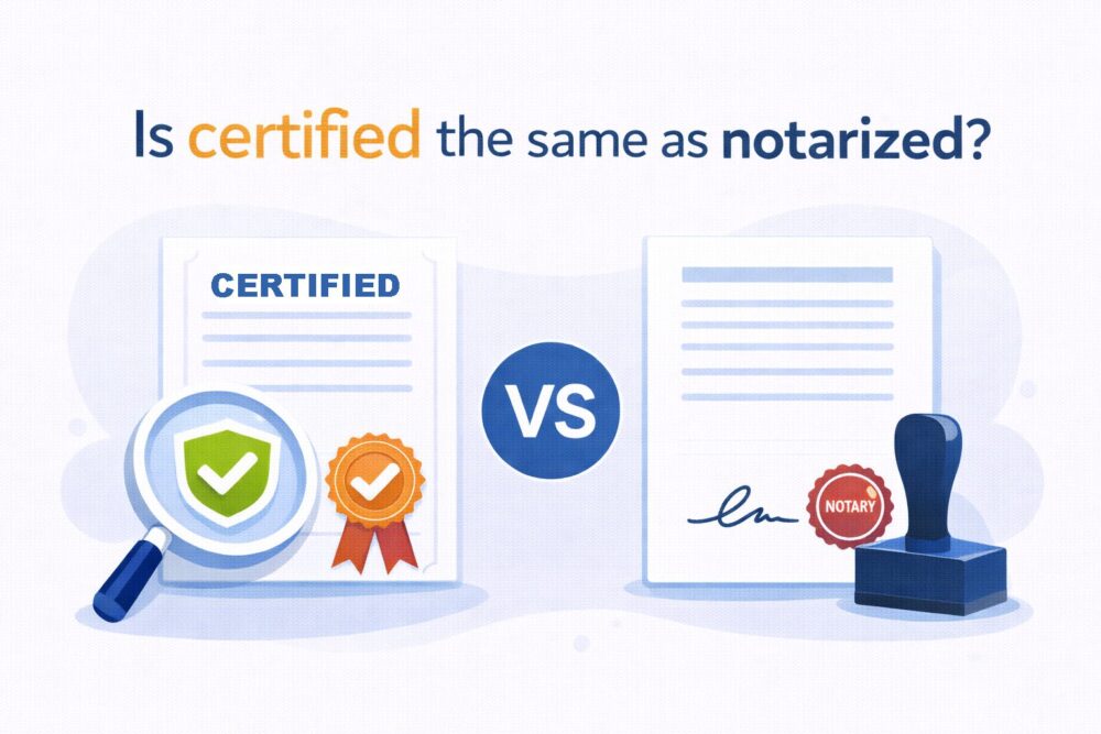 Is certified the same as notarized?