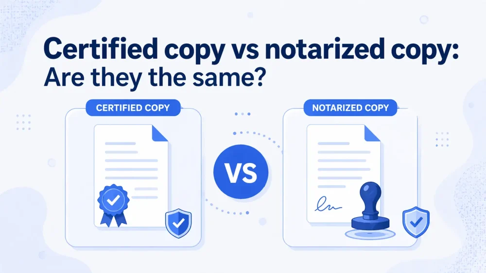Certified copy vs notarized copy: Are they the same?