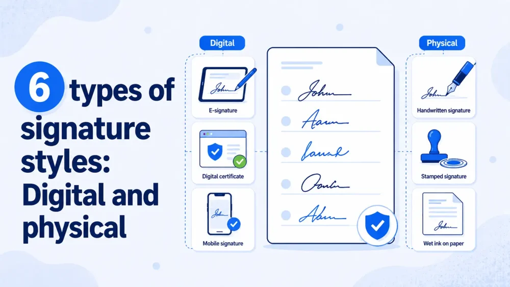 6 types of signature styles: Digital and physical