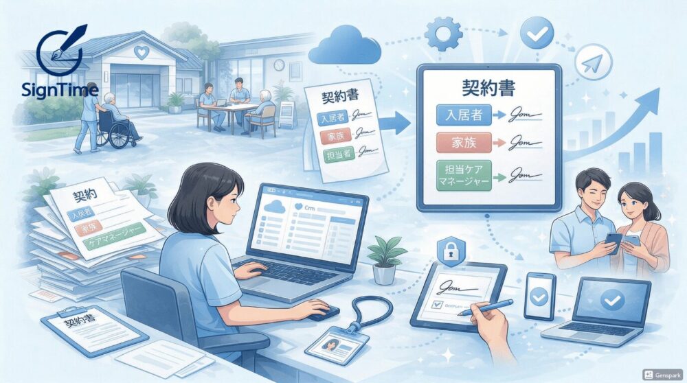 【介護業界必見】今の書式をそのまま活用！契約書の「複雑な署名ルート」をテンプレート登録するコツ