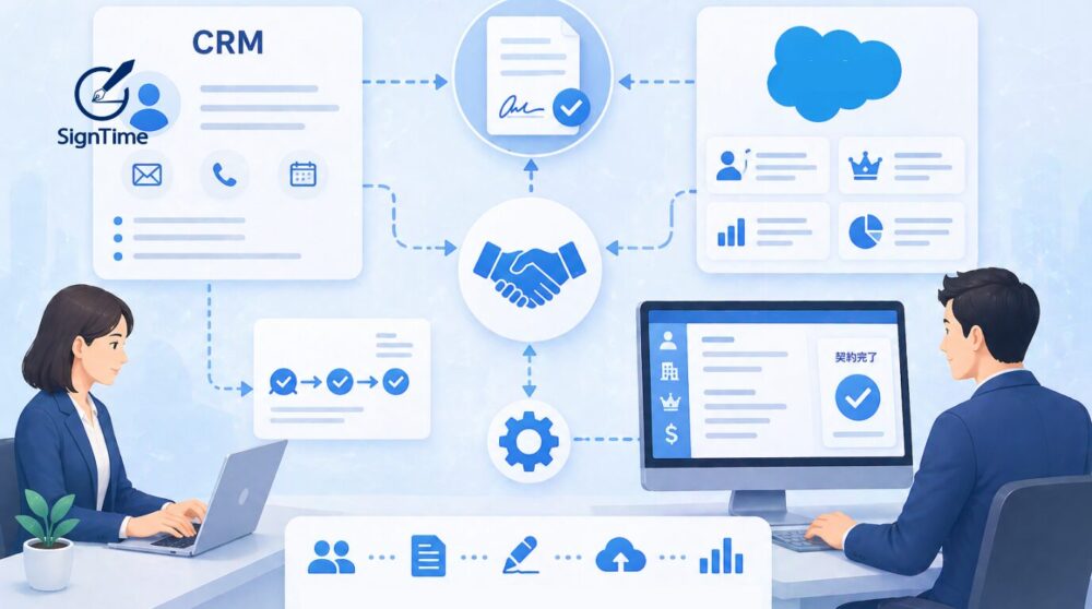 CRM連携で業務効率化を加速する方法｜電子契約・Salesforce連携も解説