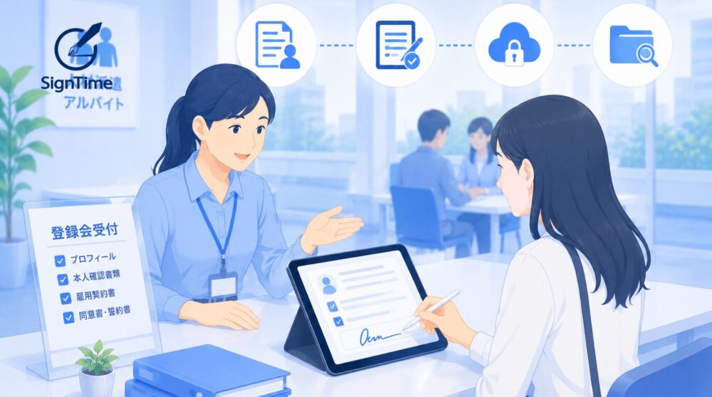 人材派遣・アルバイト登録を電子化｜タブレットサインで登録会の書類対応を効率化