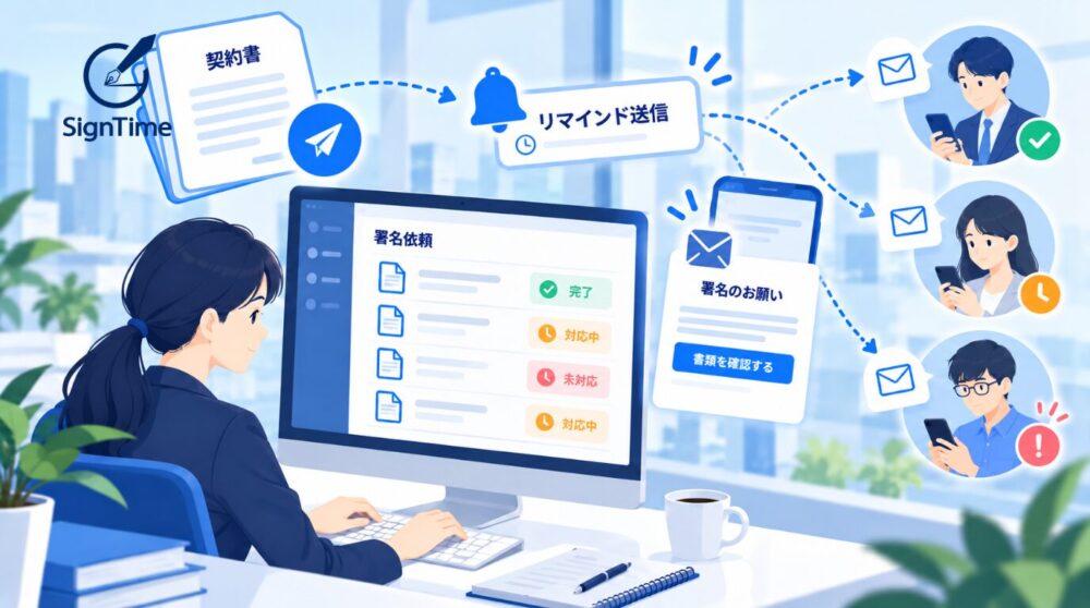 電子契約の未対応を減らすには？署名依頼のリマインド・確認業務を効率化する方法