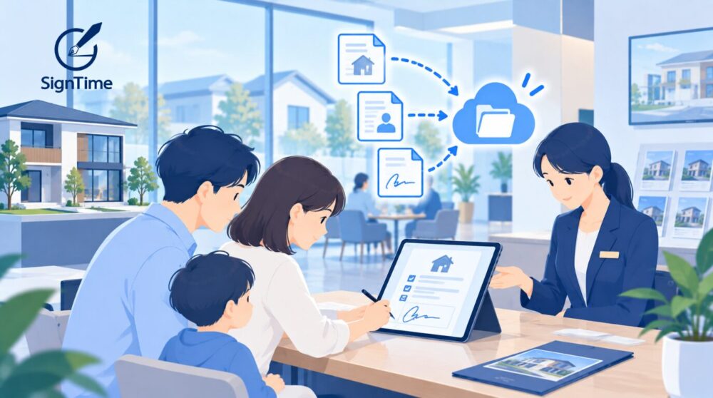 住宅展示場の来場受付を電子化｜タブレットサインで見学申込書・同意書を効率化